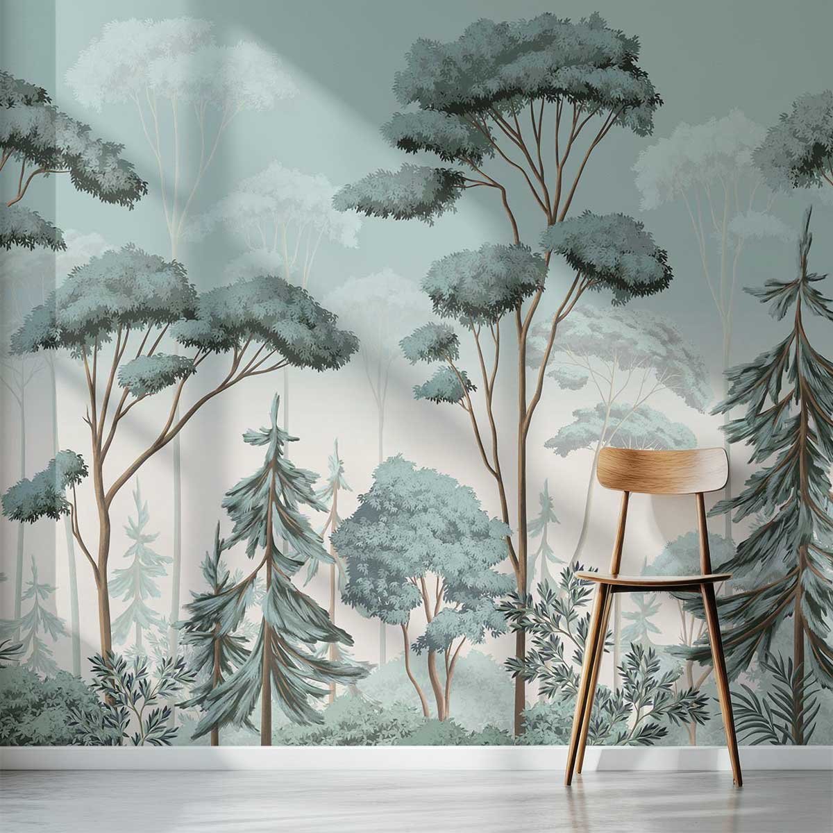 Papier peint forêt des fjords intissé, HEXOA