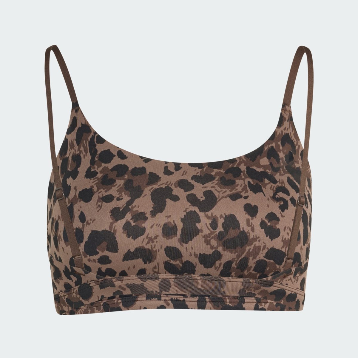 Brassière Léopard 3 Bandes Optime Essentials Maintien Léger Brassière Léopard 3 Bandes Optime Essentials Maintien Léger earth strata / brown / black, adidas Performance
