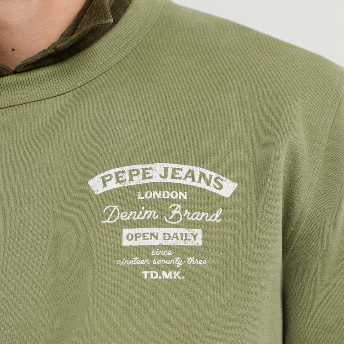 Sweat-Shirt Coupe Regular À Col Rond vert armée lavé, PEPE JEANS
