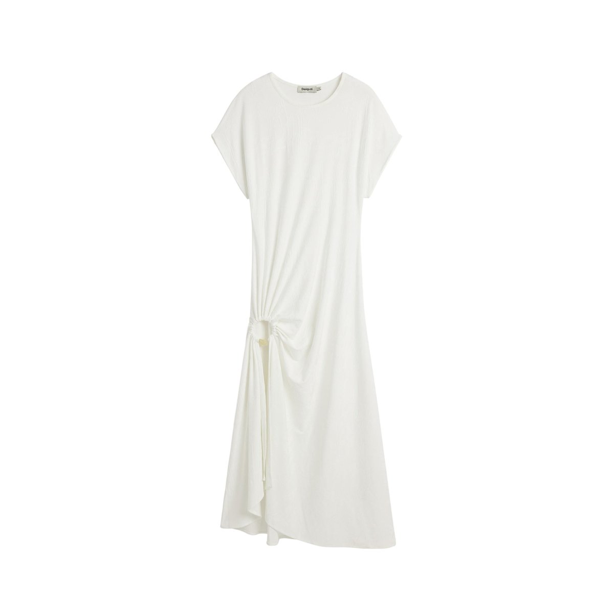 Robe floquée à manches courtes blanc, DESIGUAL