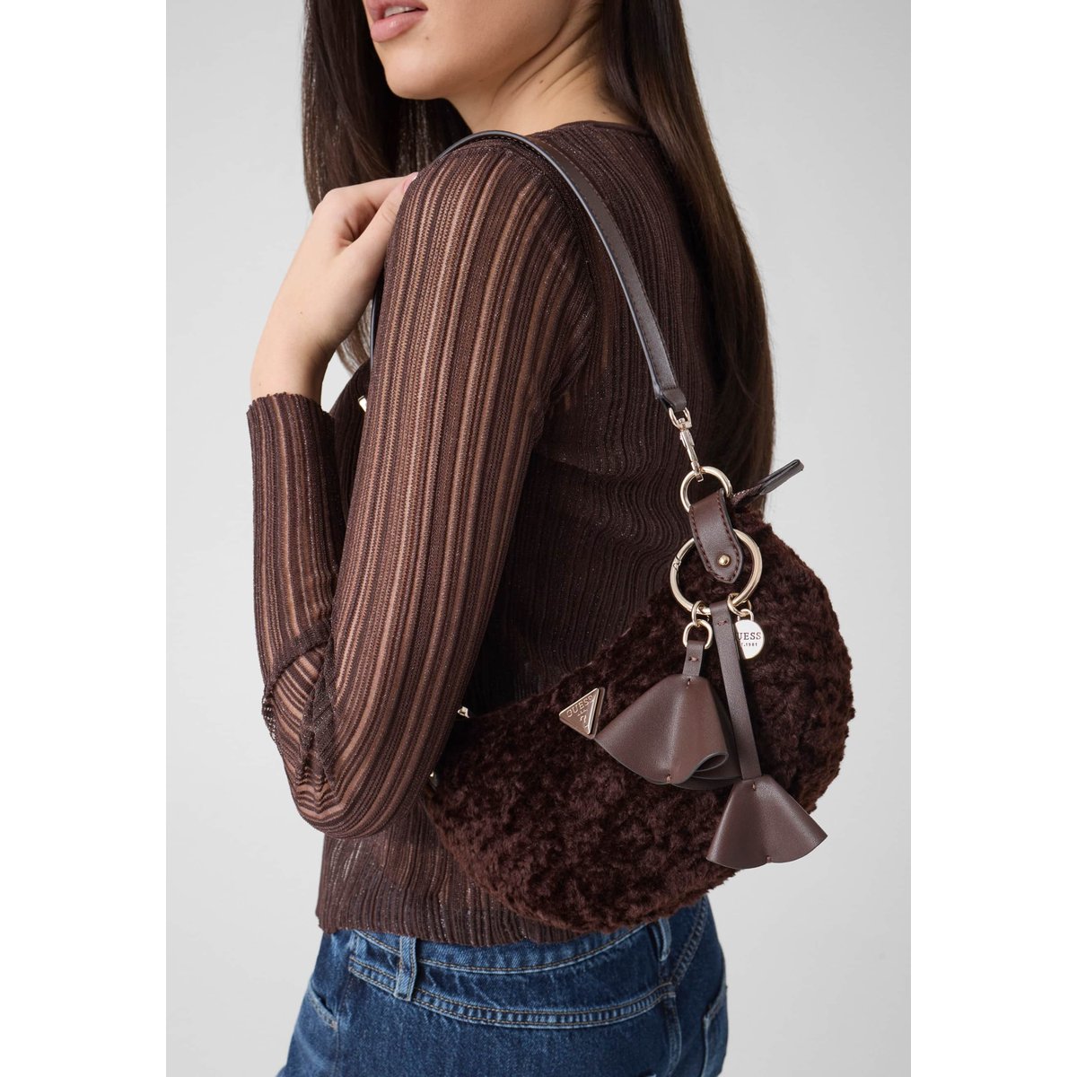 Sac À Épaule Katie marron, GUESS