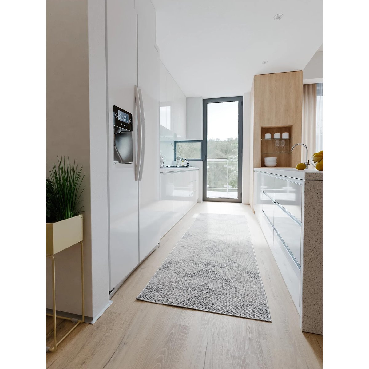 Tapis de couloir d'extérieur & intérieur BRONCO gris, BENUTA