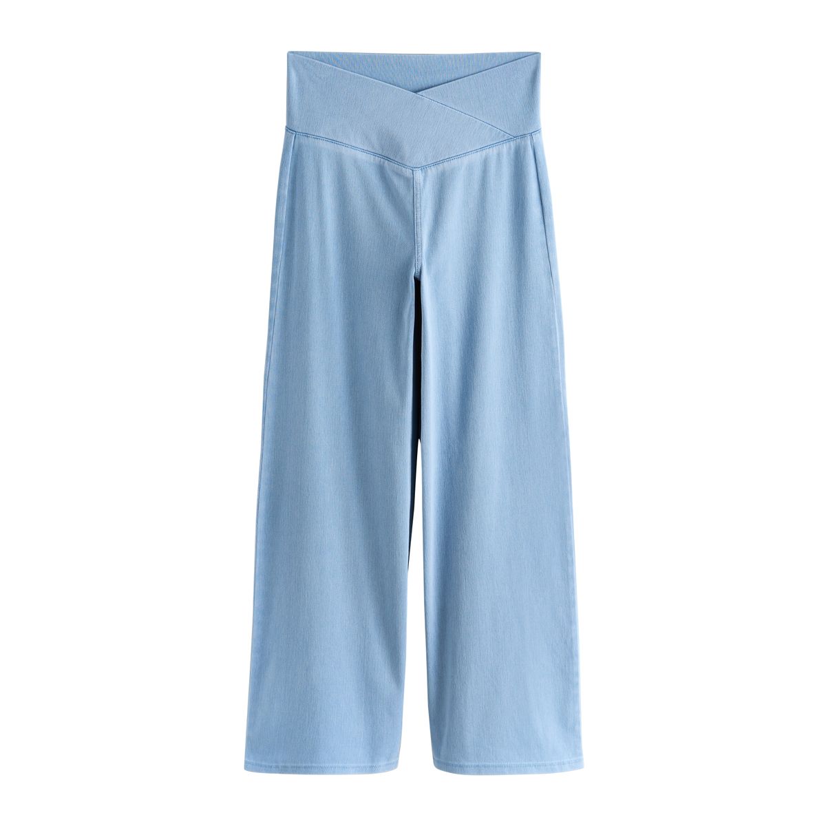 Pantalon large en jersey effet jean ceinture bleue délavée, NEXT