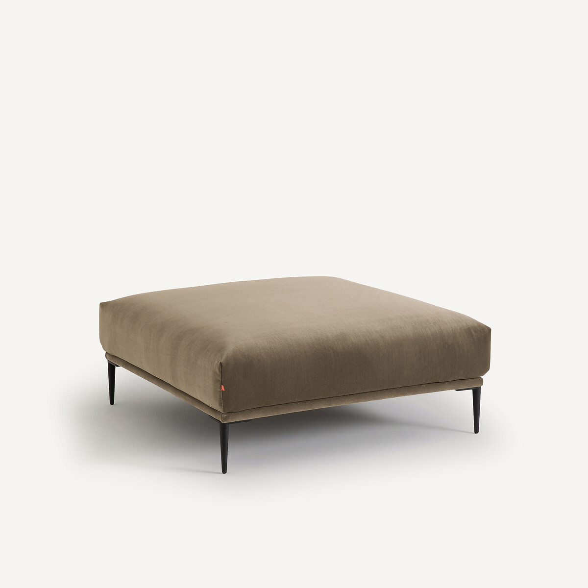 Repose-pied XL en velours, OSCAR beige cendré, AM.PM X EMMANUEL GALLINA
