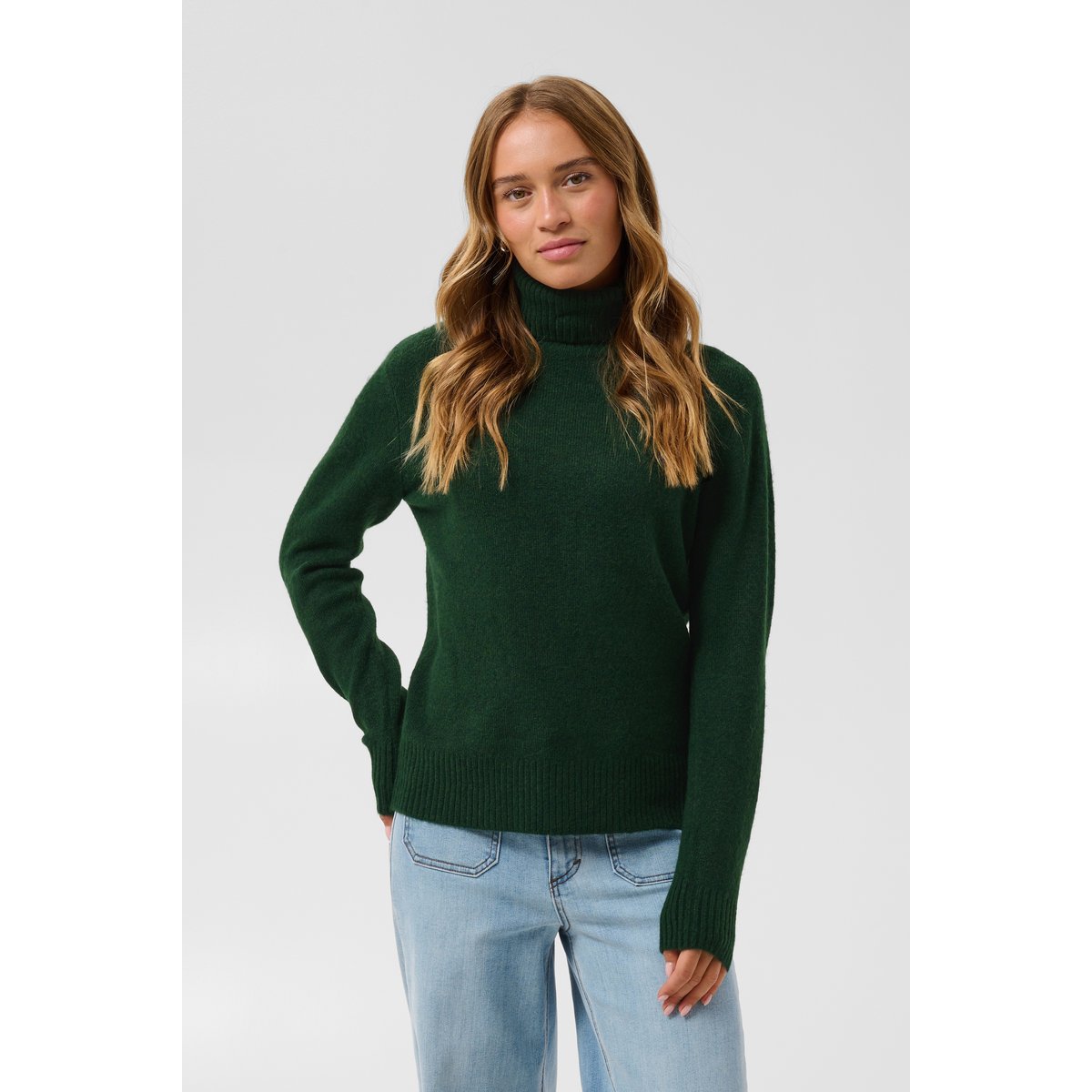 Pullover tricoté vert sycamore melange, KAFFE