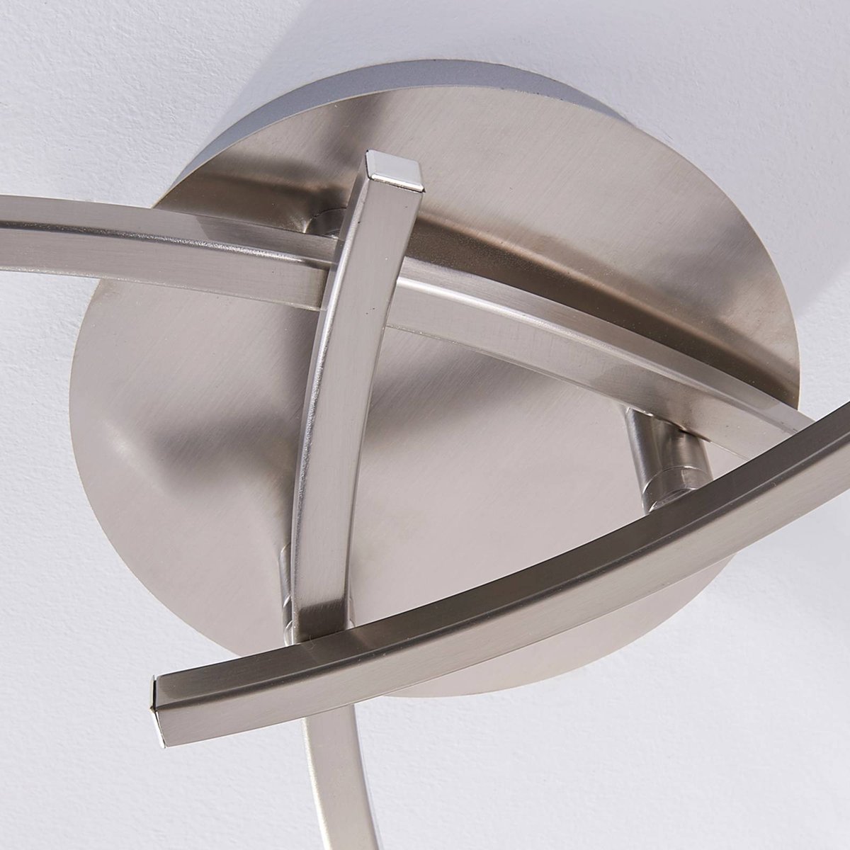 Plafonnier en verre traditionnel, Della blanc, nickel mat, LINDBY