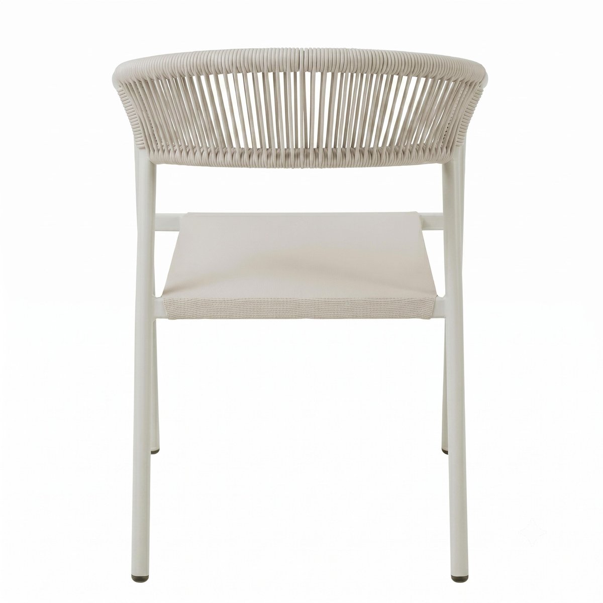 Chaise de jardin en aluminium et rotin synthétique avec accoudoirs, NOCERA beige, OVIALA