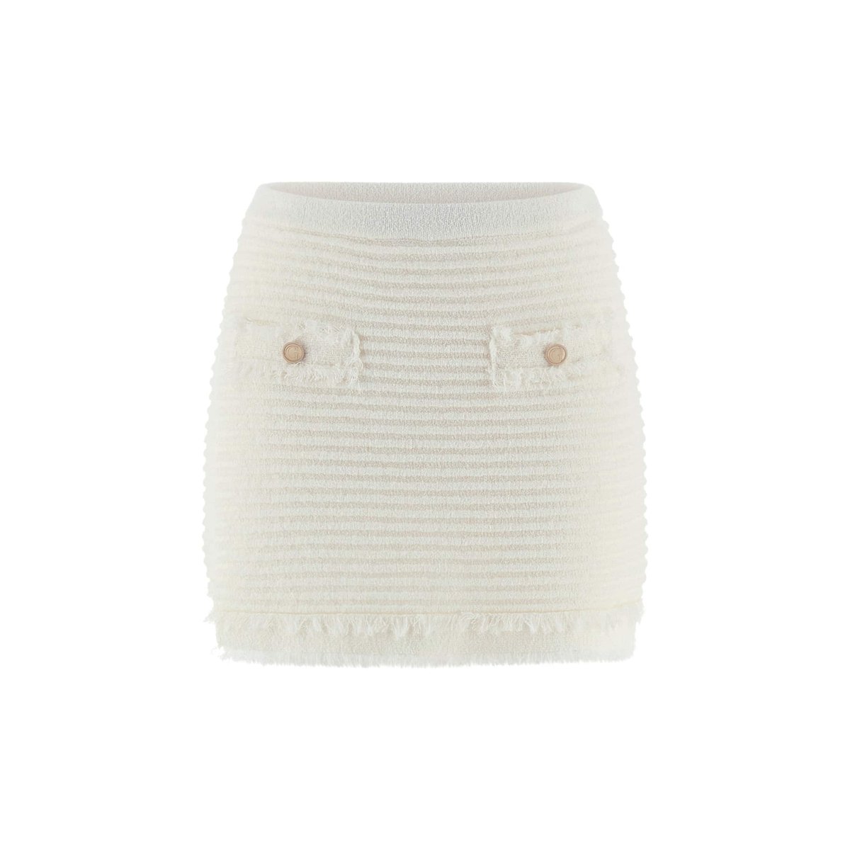 Mini Jupe-Short Maille Bouclée blanc, GUESS