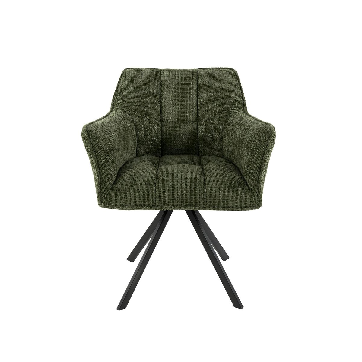 Fauteuil de table pivotant vert chiné (lot de 2) MELBOURNE vert, PIER IMPORT