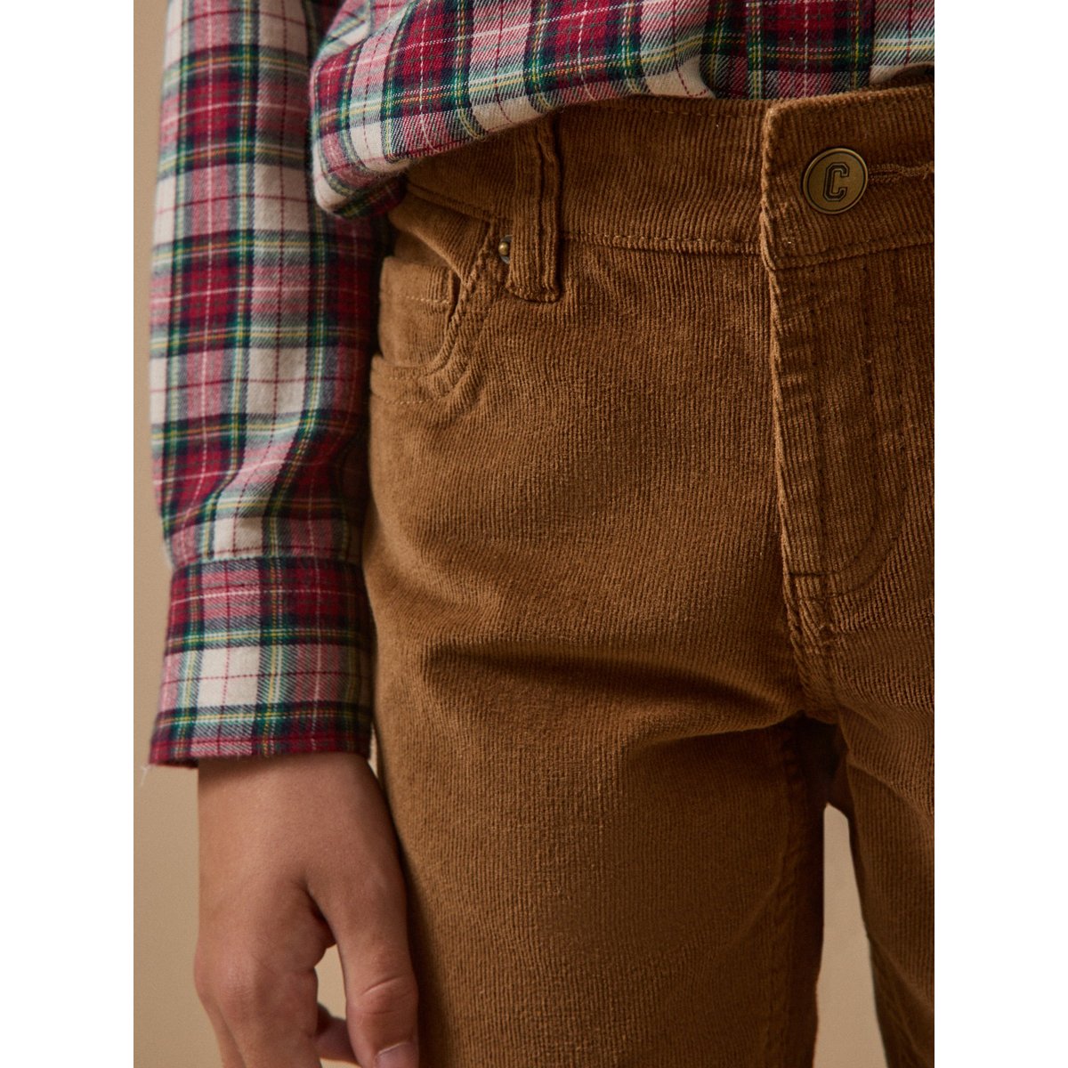 Slim en velours tabac, CYRILLUS