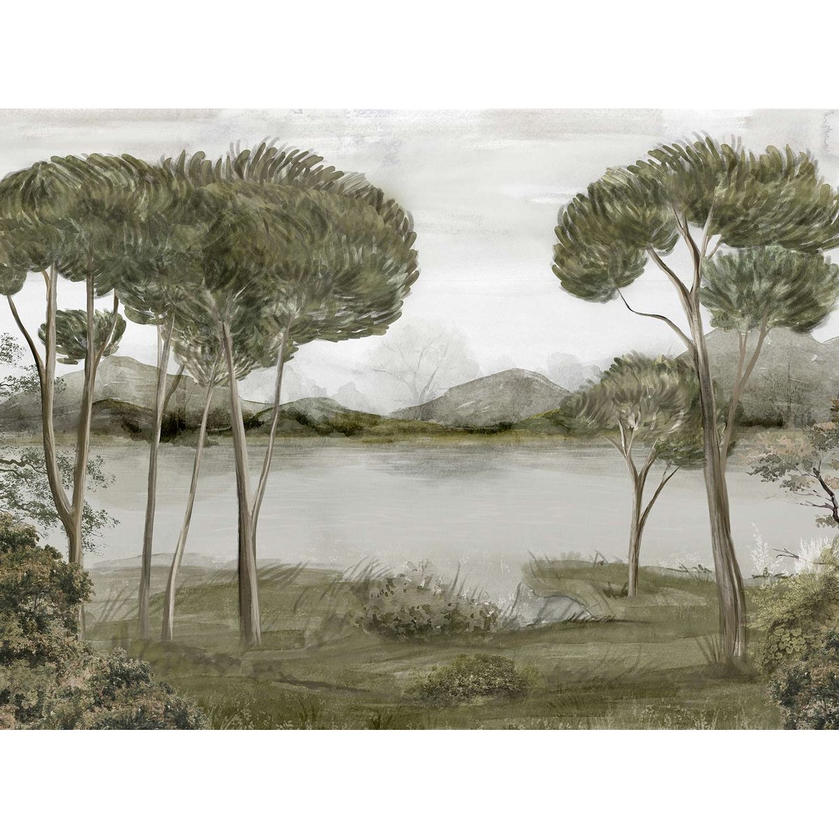Papier peint panoramique scandi intissé, HEXOA