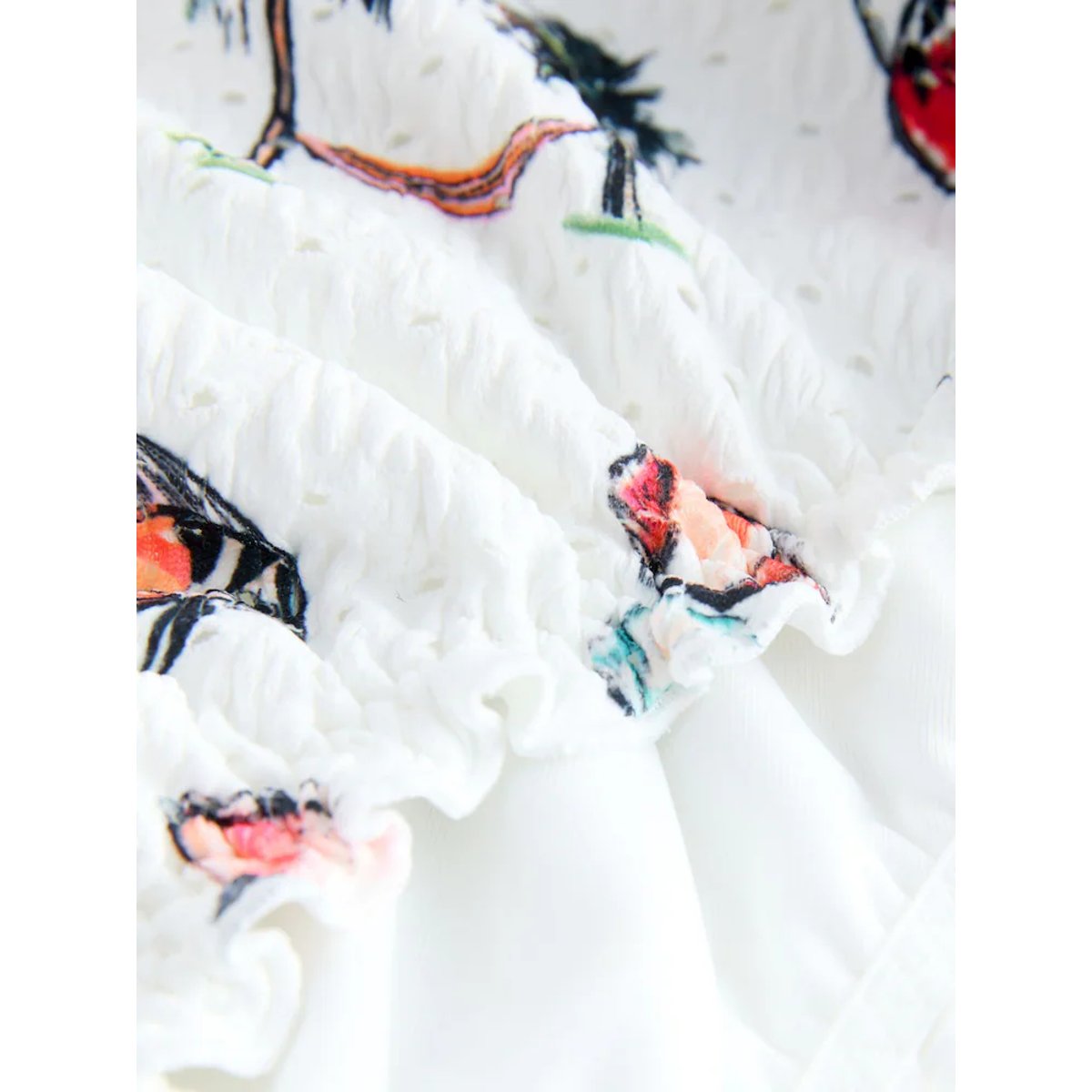 Maillot de bain gainant pigeonnant broderie blanche conversationnelle, NEXT