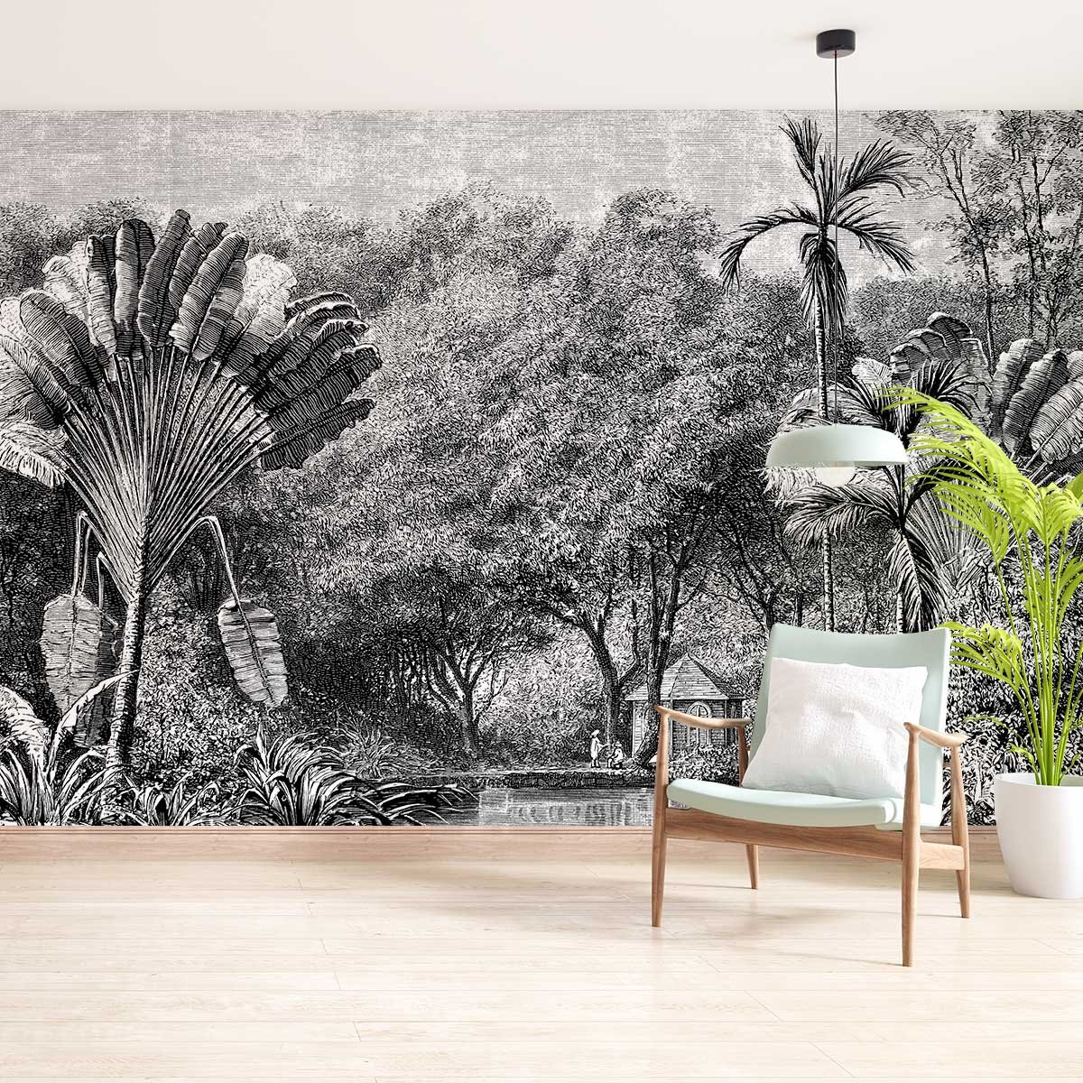 Papier peint l'arbre du voyageur tropical intissé, HEXOA