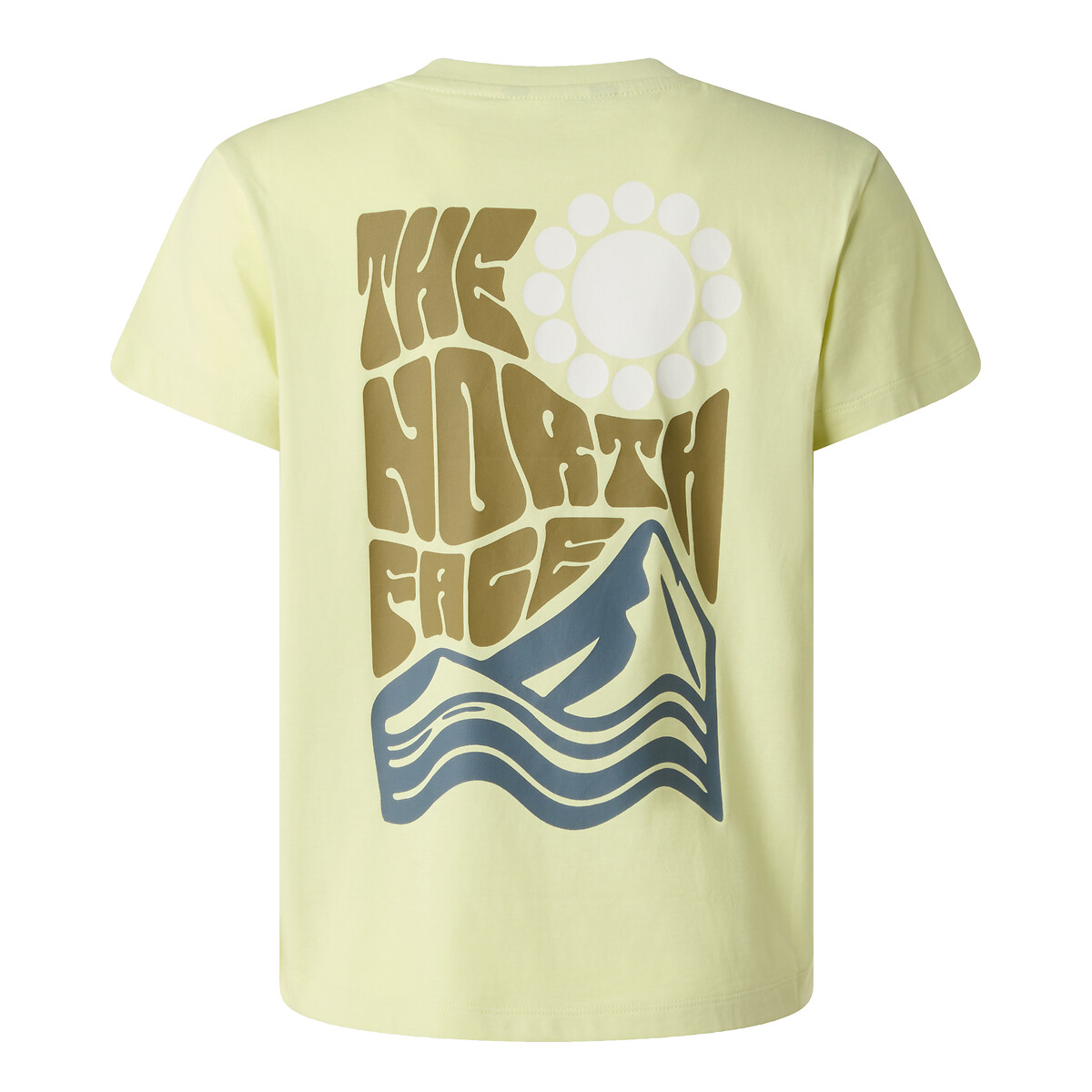 Short Sleeve T-Shirt with Print On Back yellow, THE NORTH FACE