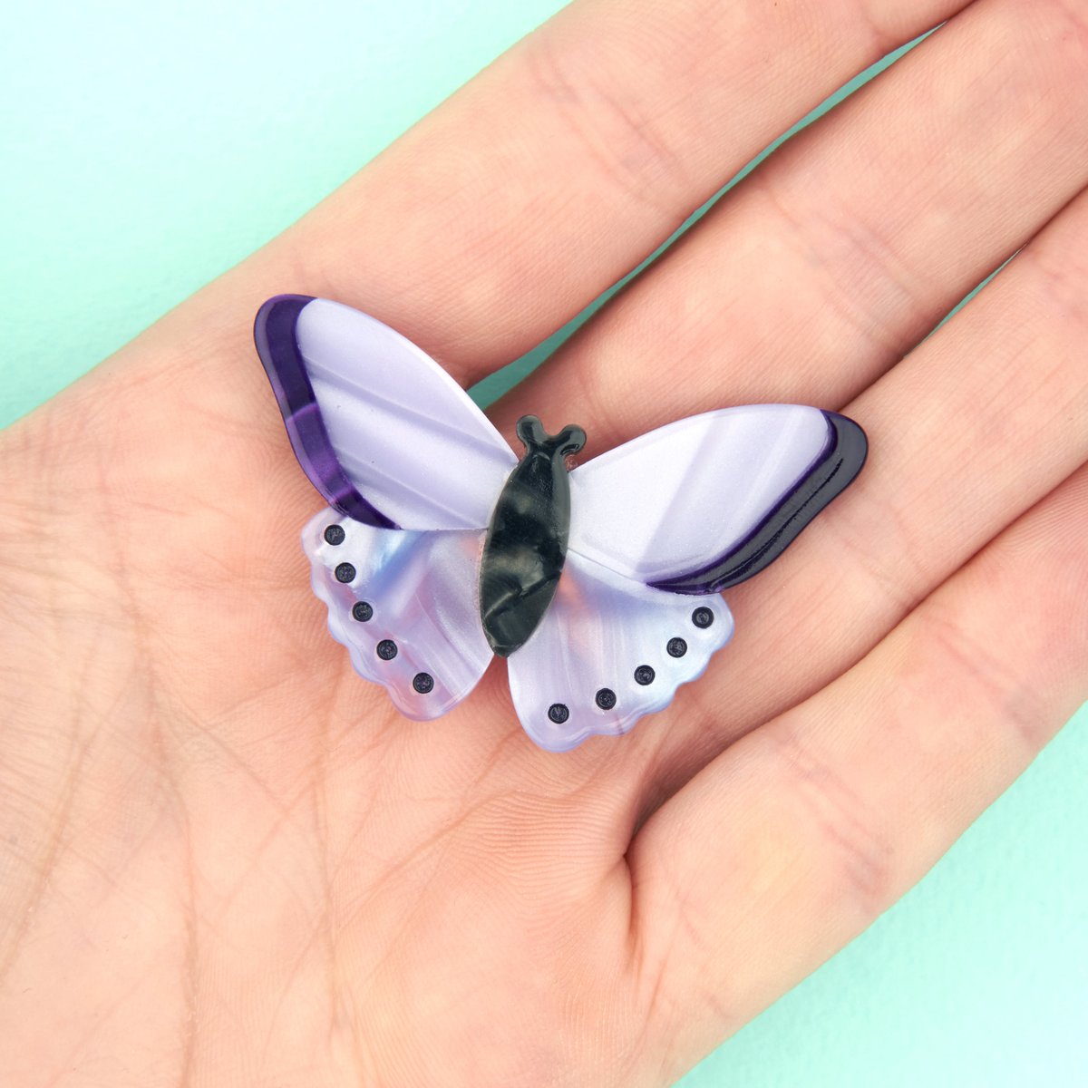 Barrette PAPILLON MAUVE mauve, COUCOU SUZETTE