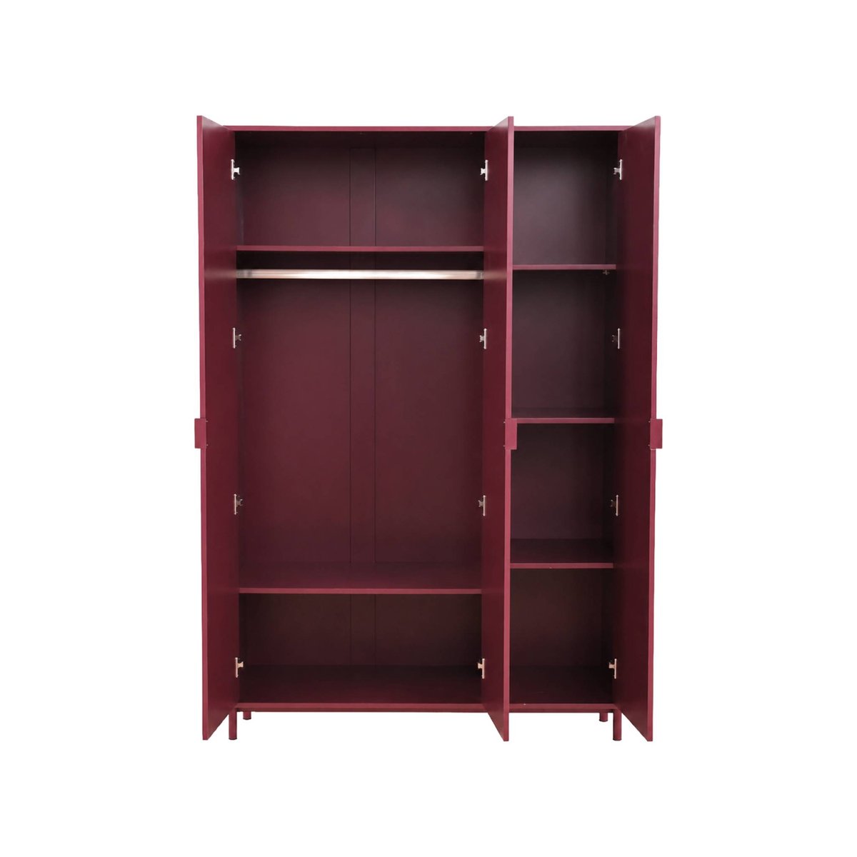 Dressing décor bois et métal 5 étagères 1 penderie ELLIE beige, SWEEEK
