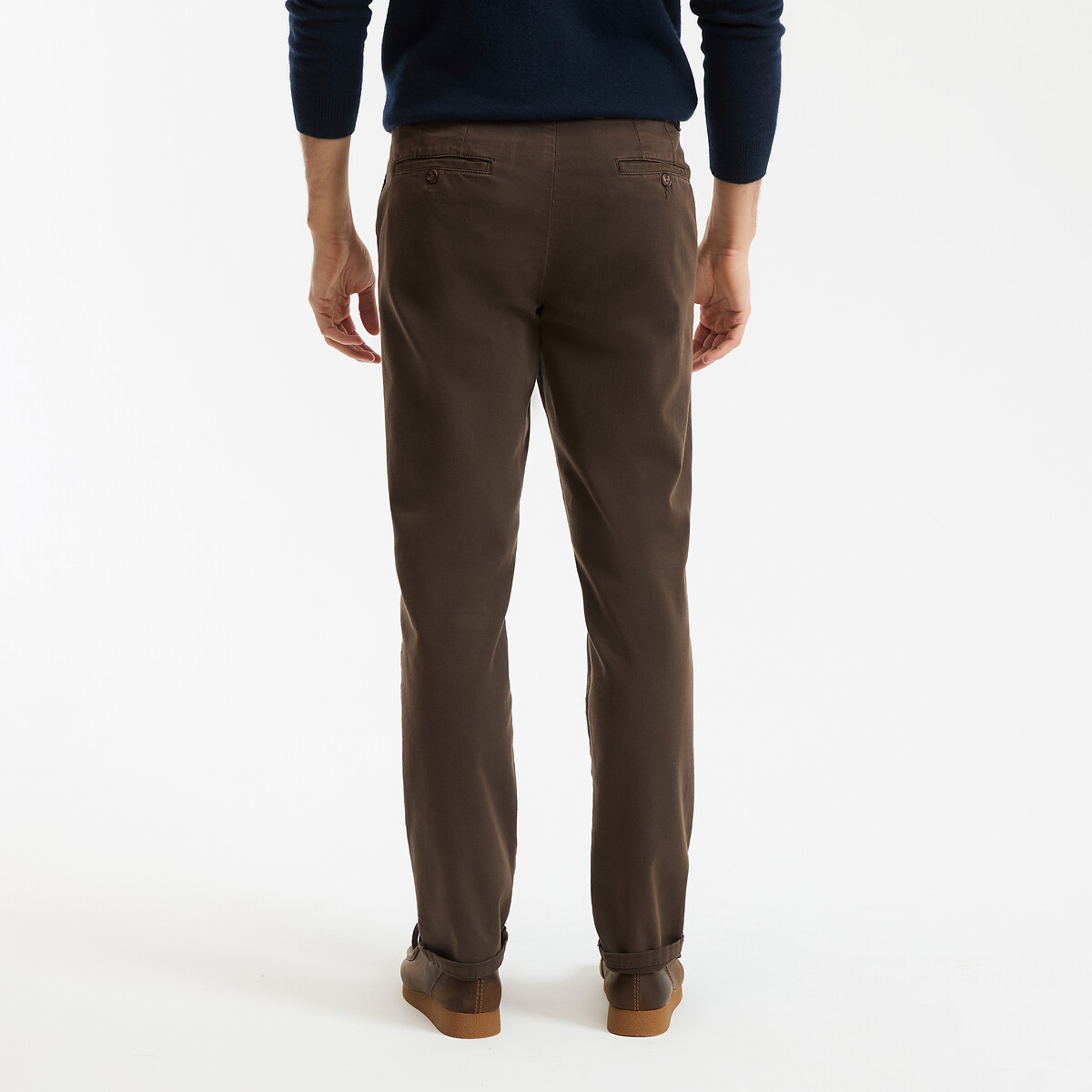 Pantalon chino Regular, signature FRANÇOIS chocolat, LA REDOUTE COLLECTIONS