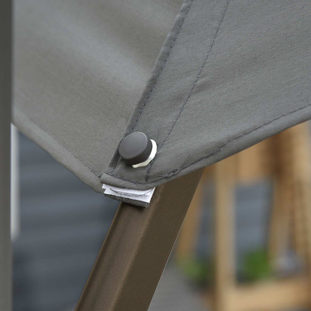 Parasol de terrasse à pied déporté Polyester gris, OUTSUNNY