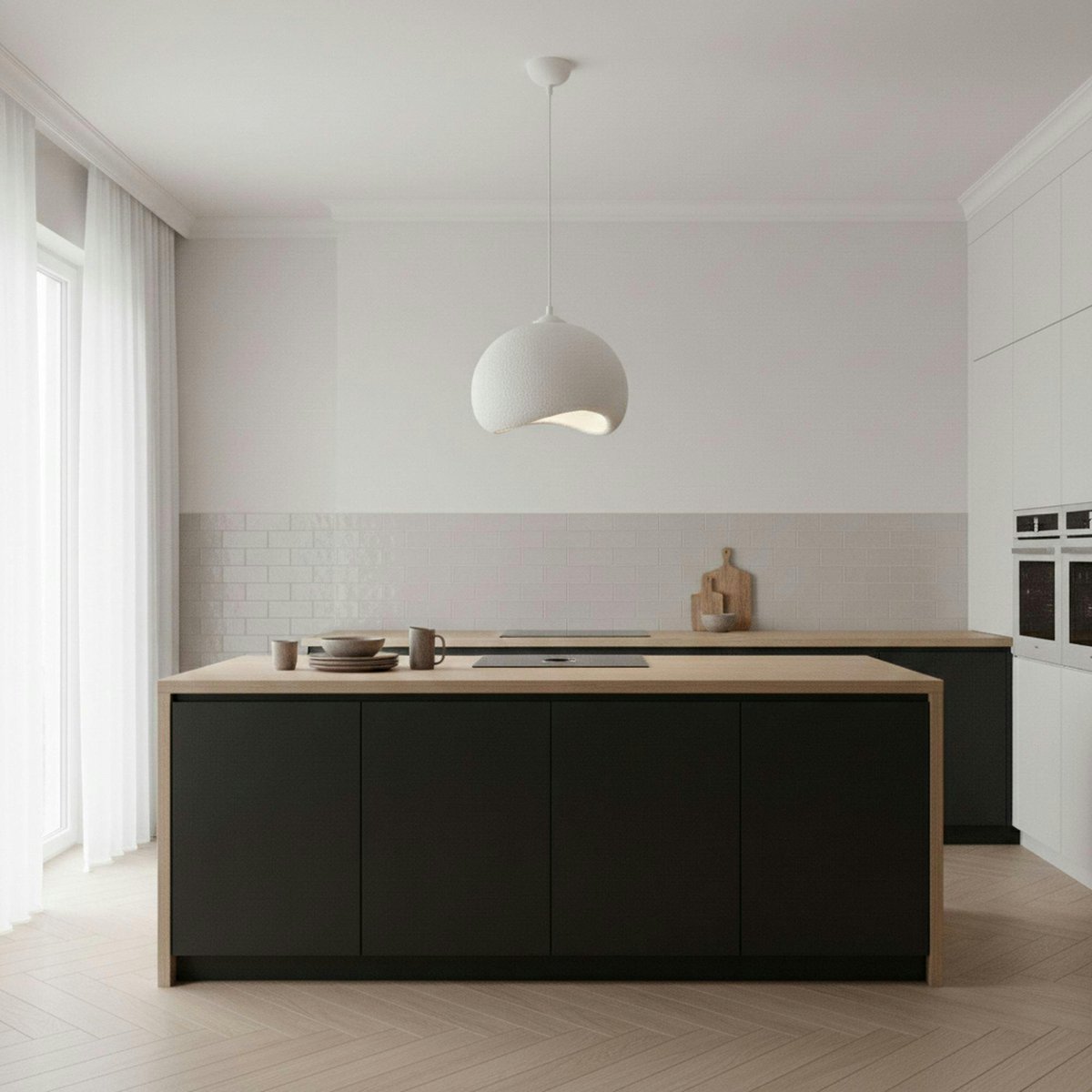 Suspension design organique en fibre de verre NOXIS blanc, PIER IMPORT