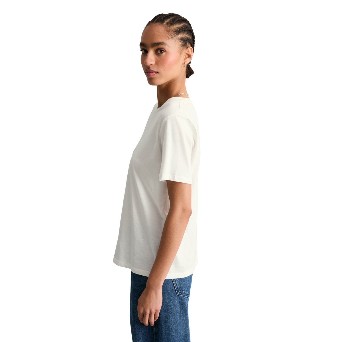 T-shirt coupe classique en coton organique Single Jerey blanc, MARC O’POLO DENIM