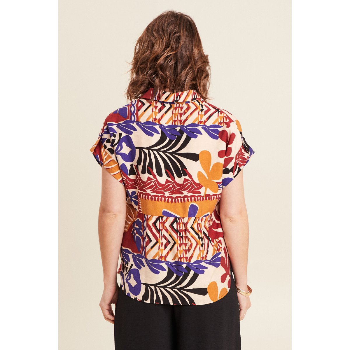 Chemise ample manches courtes multicolore, BREAL