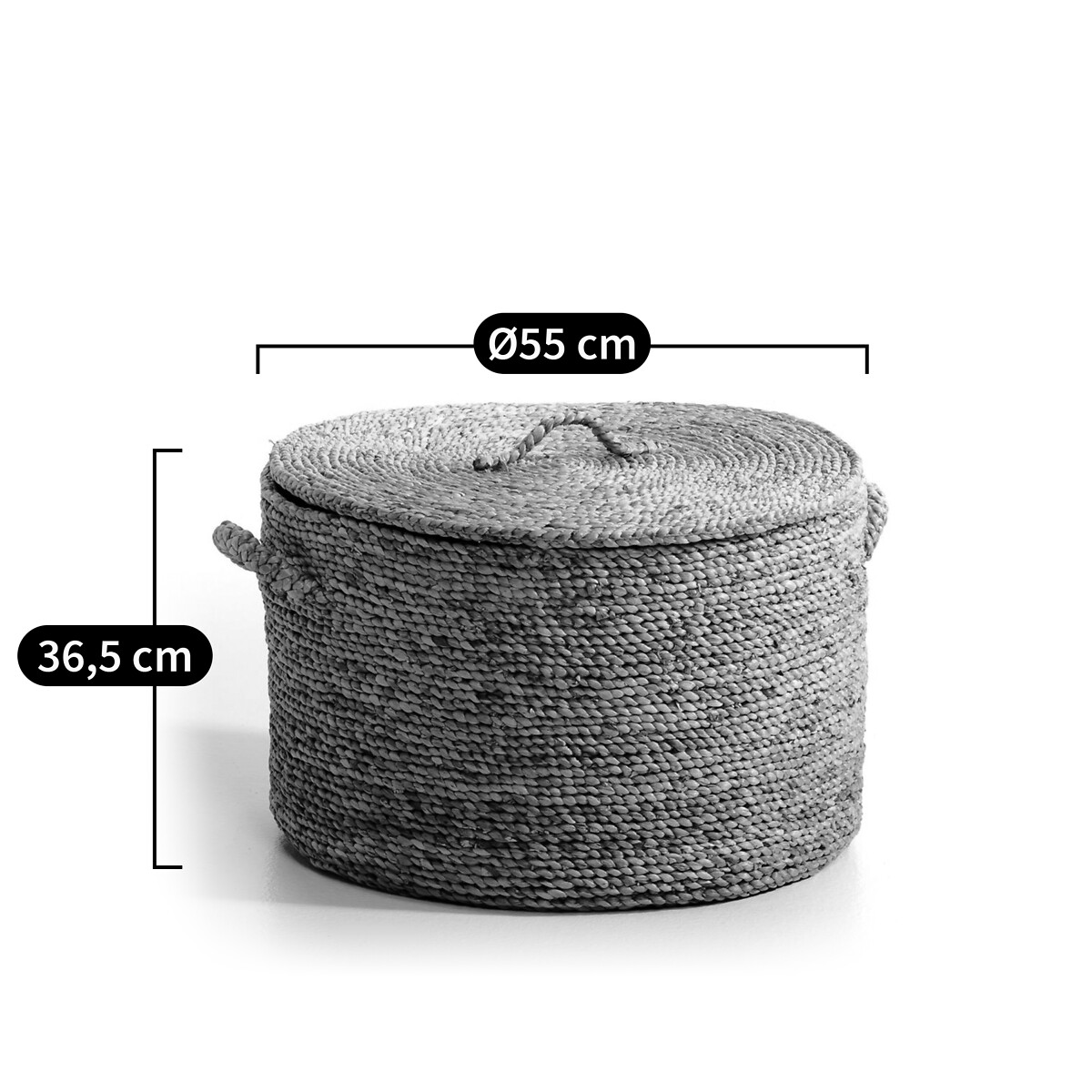 Panier rond jacinthe d'eau H36,5 cm, Lian naturel, AM.PM