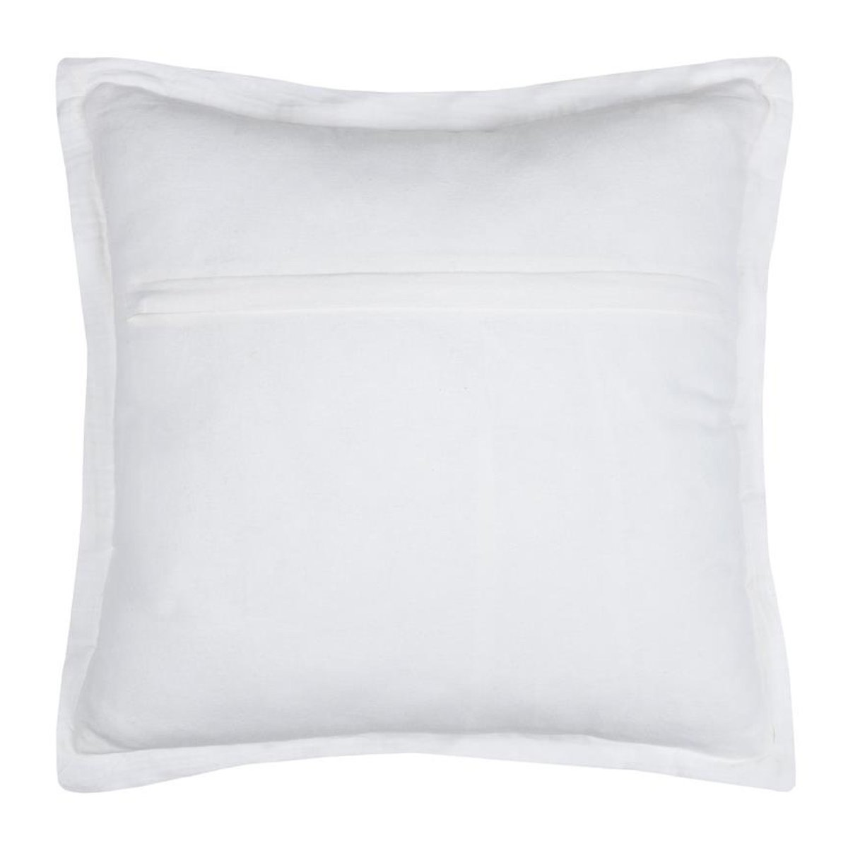 Coussin carré uni en gaze de coton surpiquée blanc, LOVELY CASA
