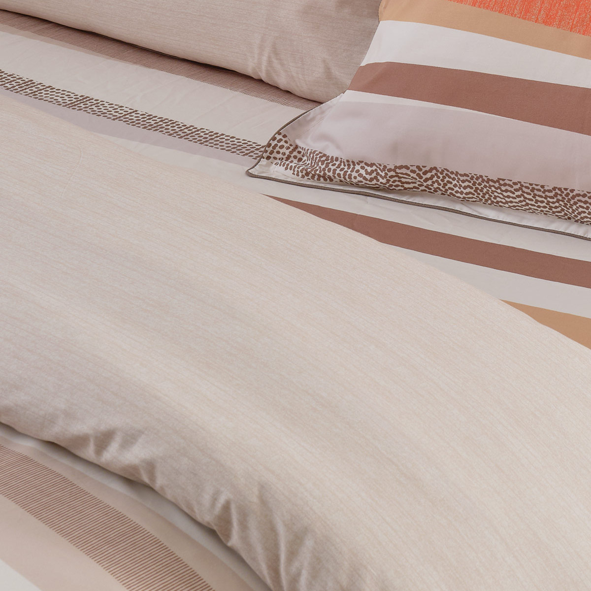 Housse de couette en percale de coton YAKOUBA ficelle, SENSEI MAISON
