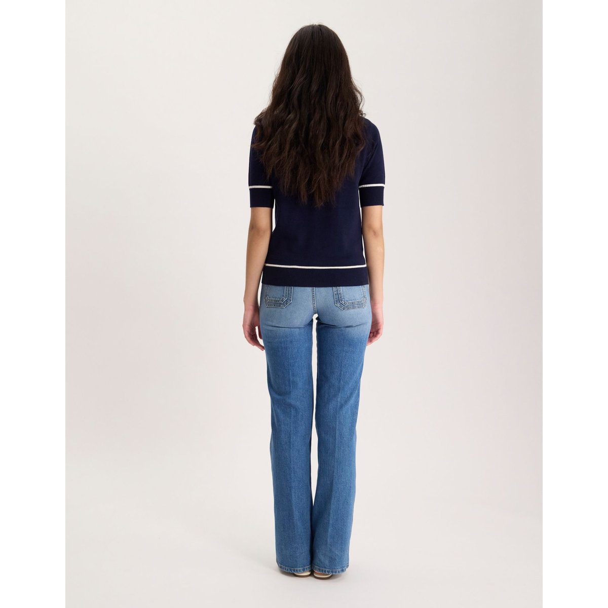 Top Hilda en coton bleu marine, INES DE LA FRESSANGE PARIS
