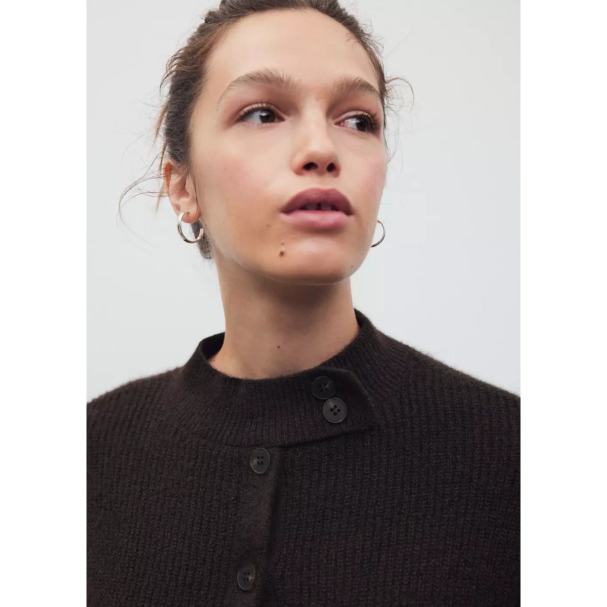 Cardigan côtelé avec boutons marron, MANGO TEEN