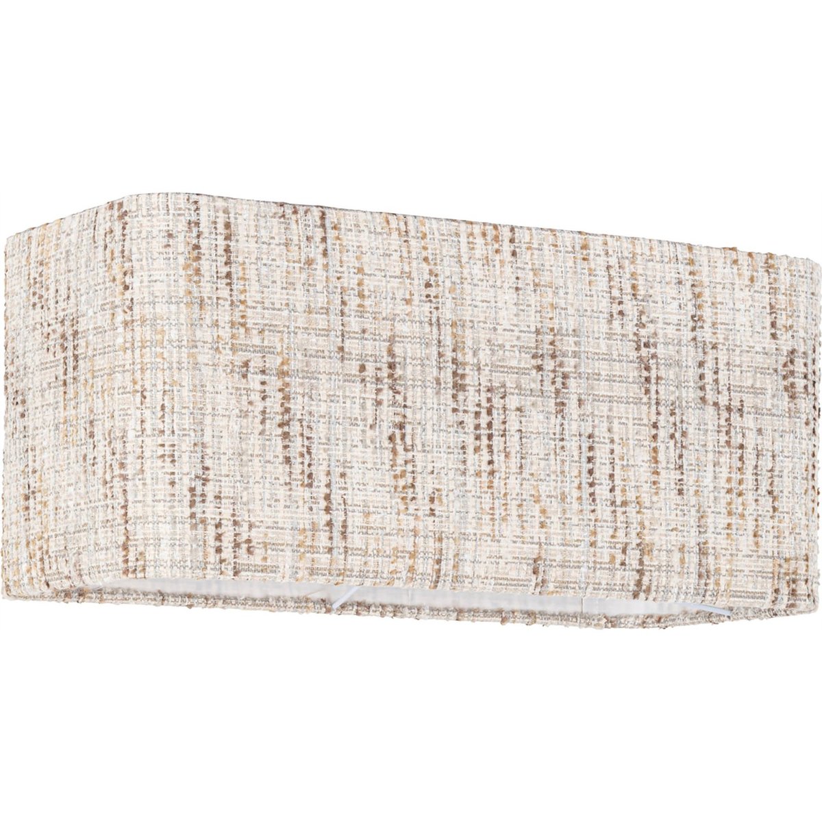 Abat-jour rectangulaire en tissu crème coco tissé naturel, RECOLLECTION