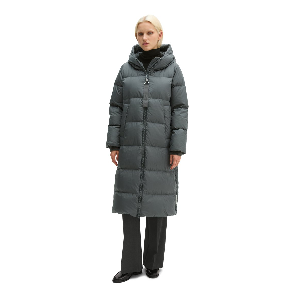 Manteau à capuche matelassé en duvet, coupe régulière à partir de matériaux recyclés gris, MARC O'POLO