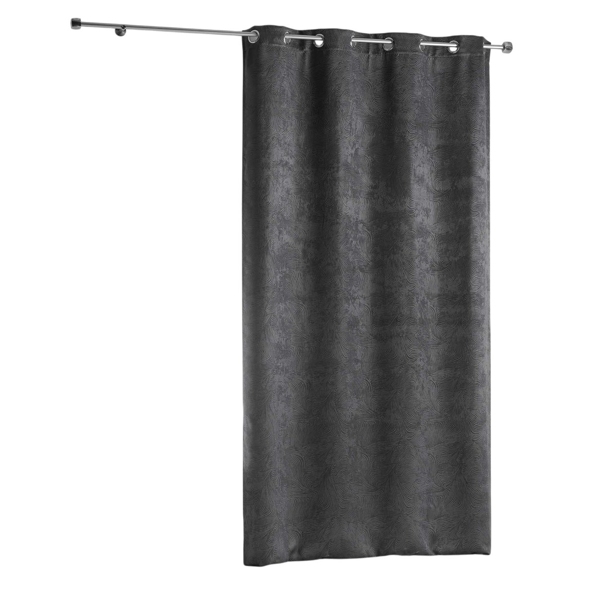 1 Rideau en polyester 140 x 240 cm anthracite Dreamtime gris, EDEN