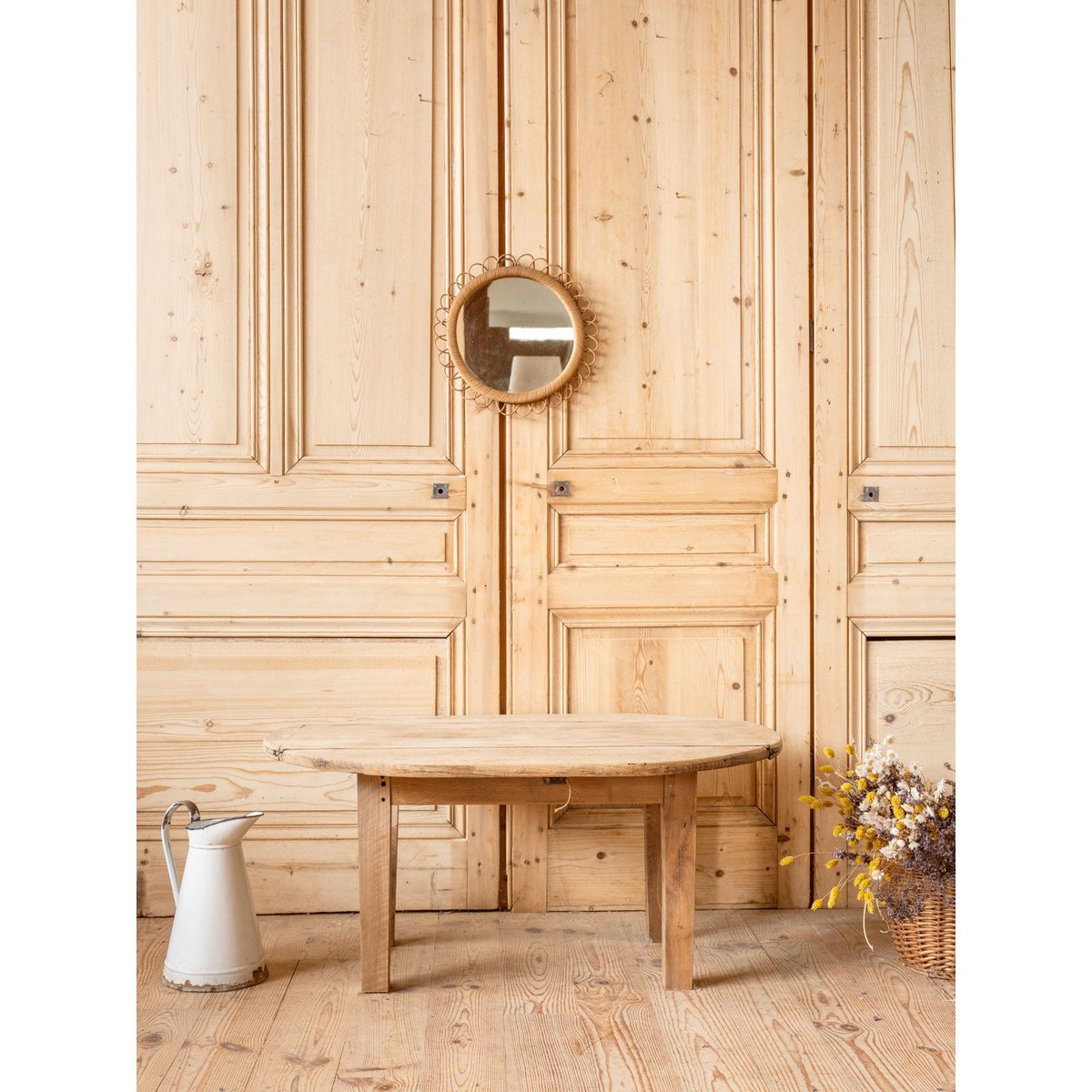 Table basse à rabats en chêne Léonie N°1105 - Bon état bois foncé, DEBONGOUT