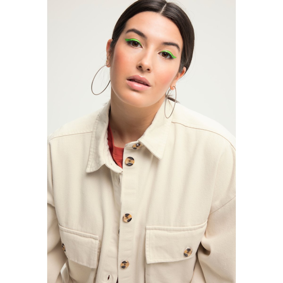 Veste oversized style chemisier avec col craie, STUDIO UNTOLD
