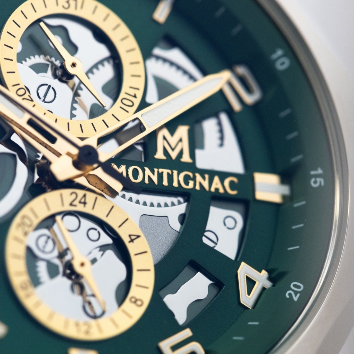 Montre Analogique ORIGINE argenté vert argenté, MONTIGNAC