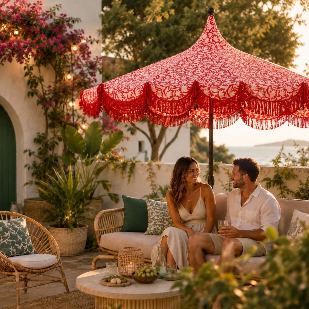 Parasol KELLY rouge, MICA DECORATIONS