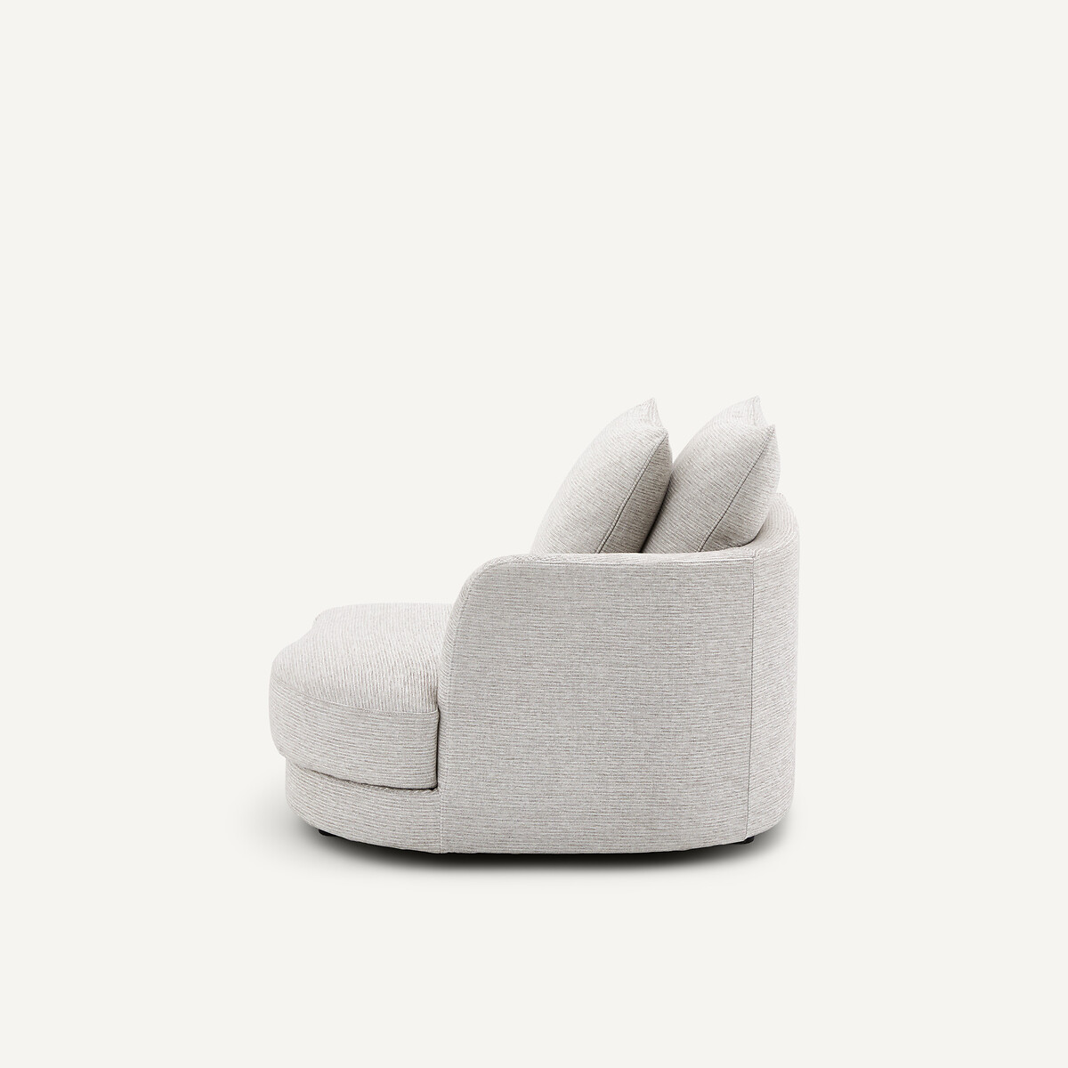 Demi-canapé droit, arrondi, modulable en coton côtelé, TIBERIO gris moyen, AM.PM