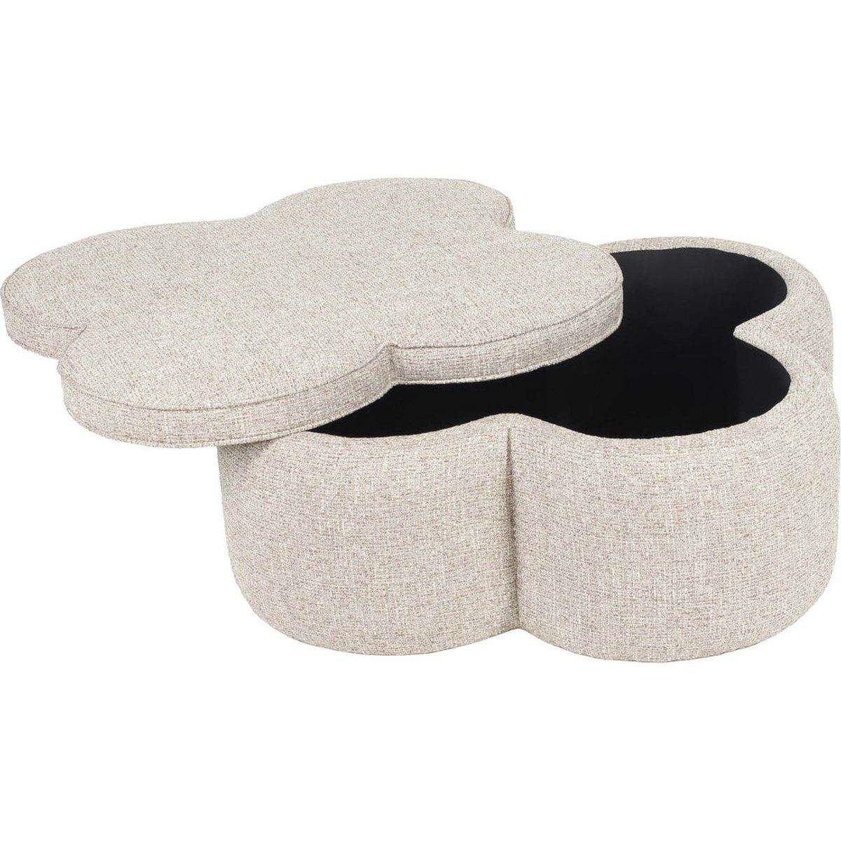 Pouf coffre en tweed sable tweed, RECOLLECTION