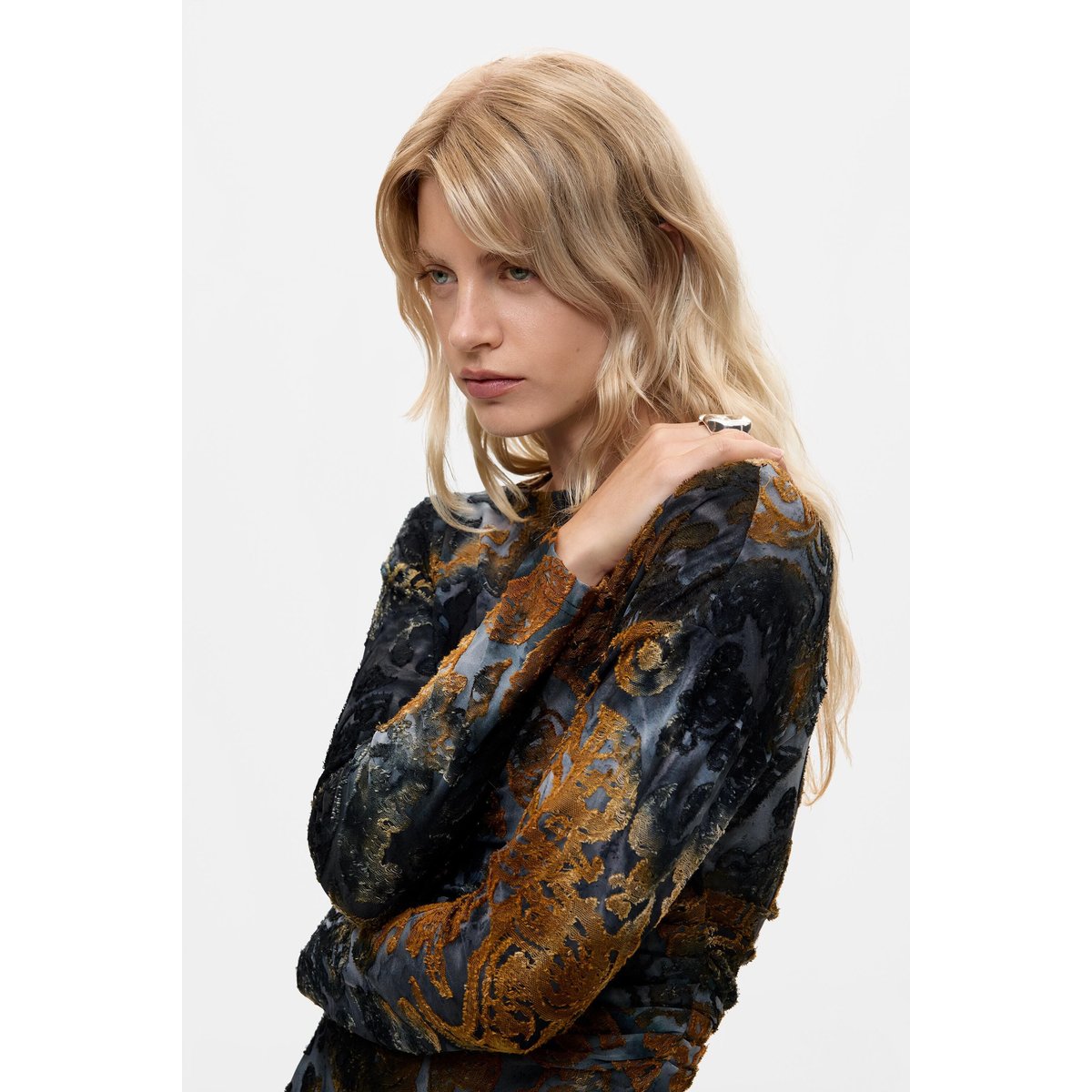 Robe courte floquée bleu, DESIGUAL