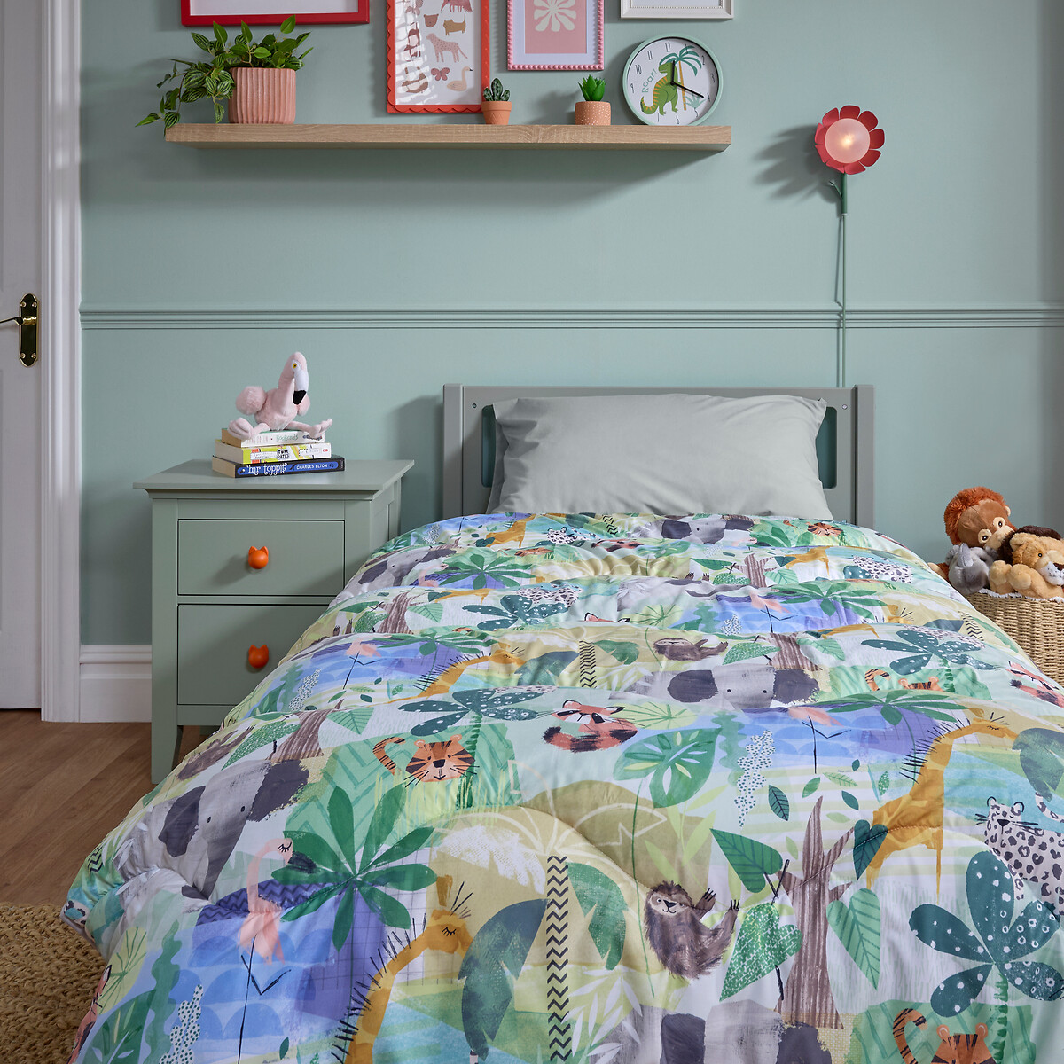 4.5 Tog Coverless Duvet Set Jungle green, NIGHT LARK