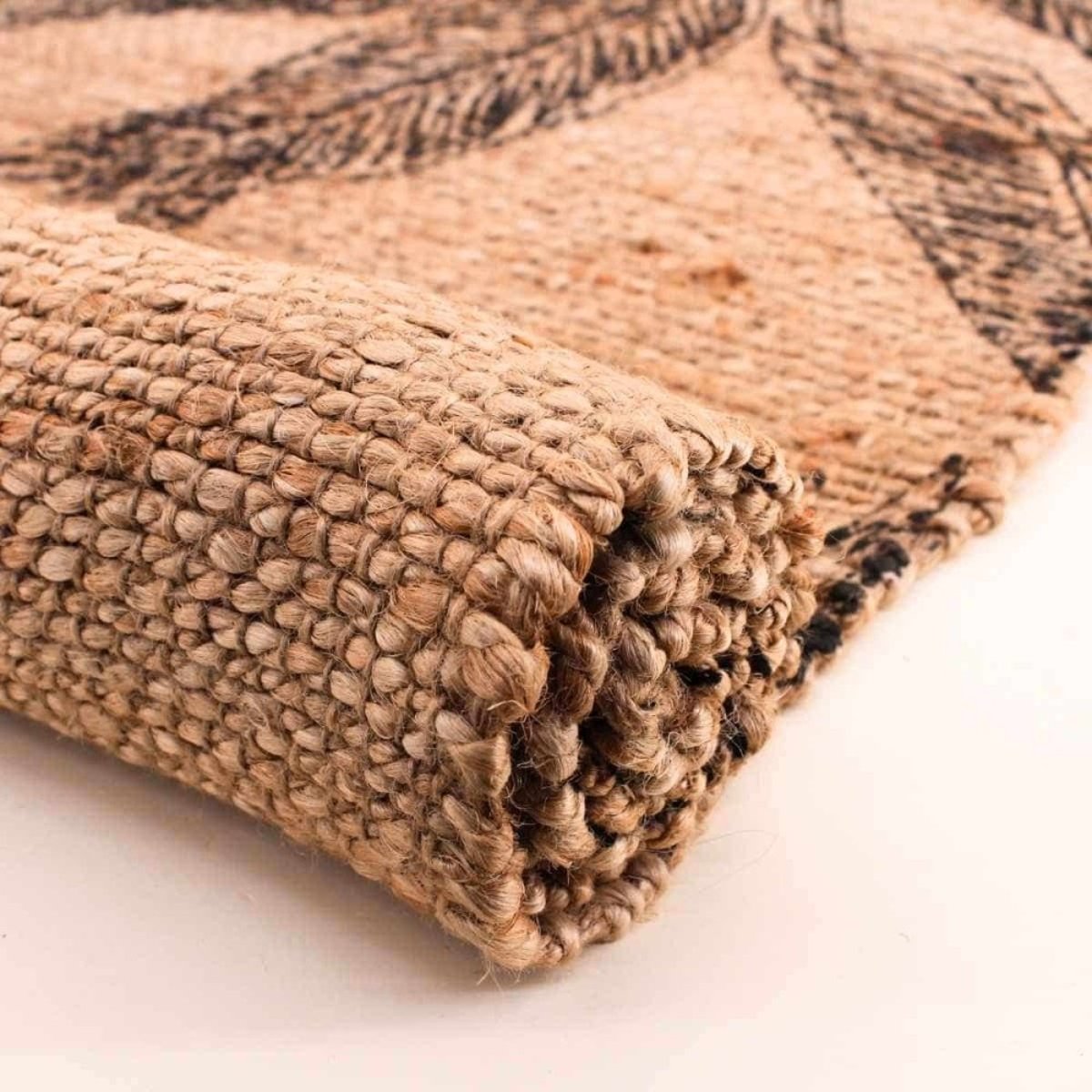 Tapis en jute imprimé jungle 120x170cm beige, ORNAMI