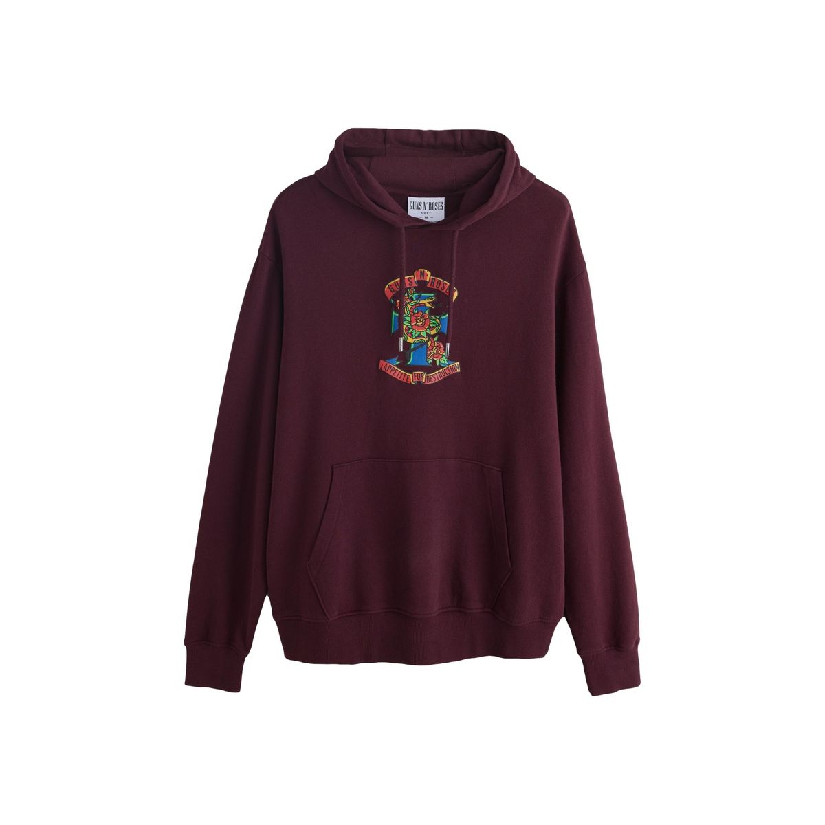 Sweat à capuche imprimé guns n roses rouge bordeaux, NEXT