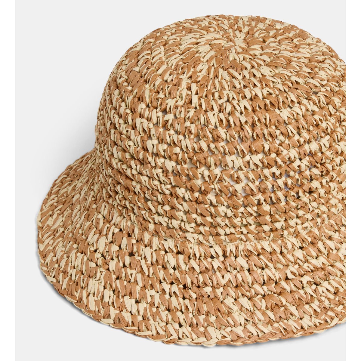 Chapeau cloche cleo paille bicolore marron et beige, GALERIES LAFAYETTE