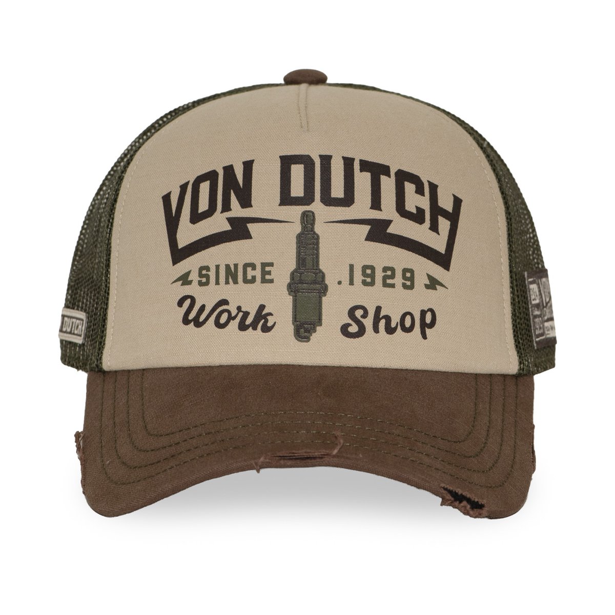 Casquette trucker Crew marron/beige/gris foncé, VON DUTCH