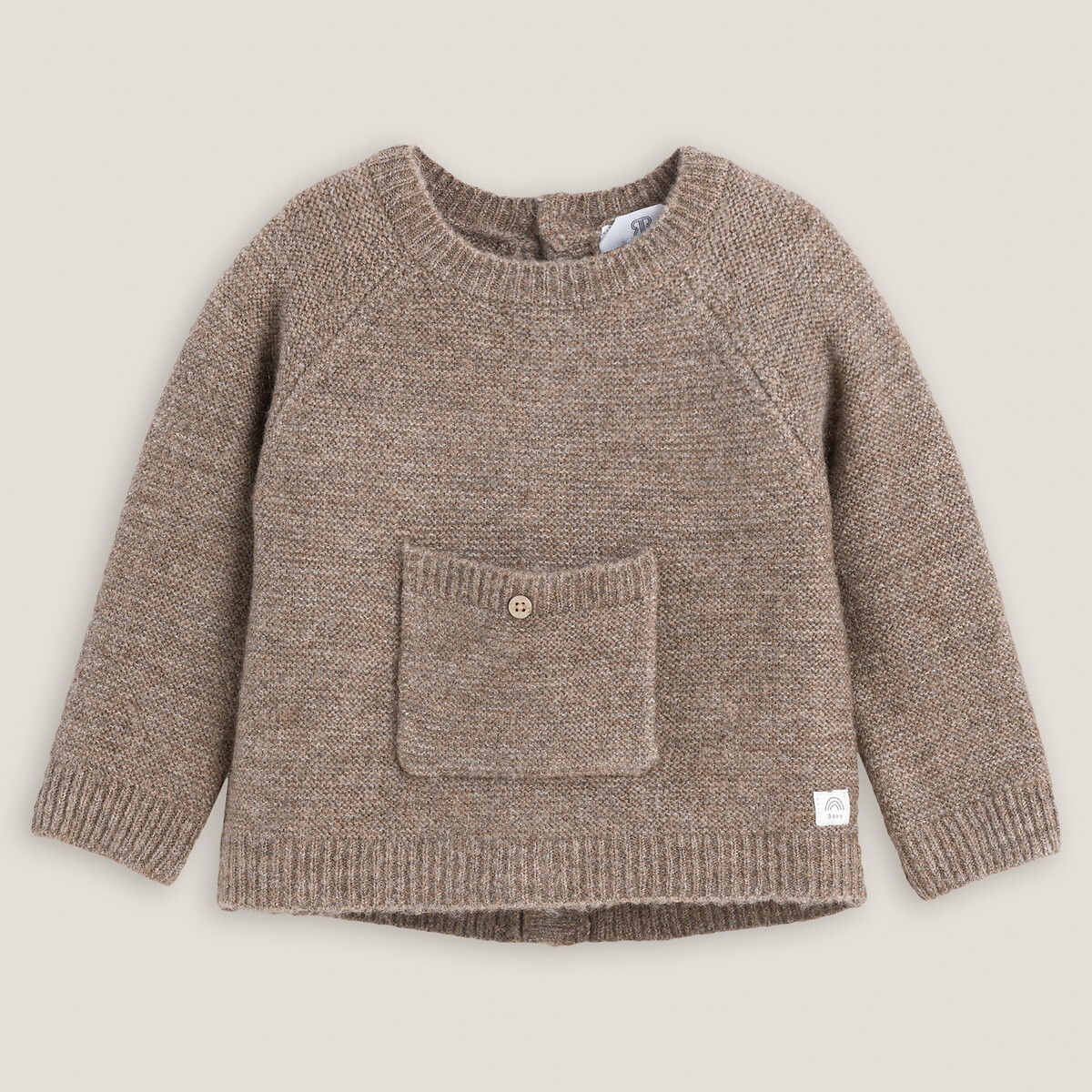Pull tricot point mousse marron clair, LA REDOUTE COLLECTIONS