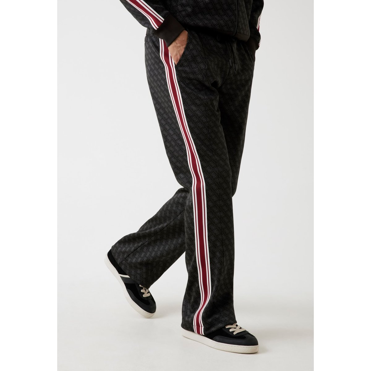 Pantalon De Survêtement À Jambe Droite noir multi, GUESS