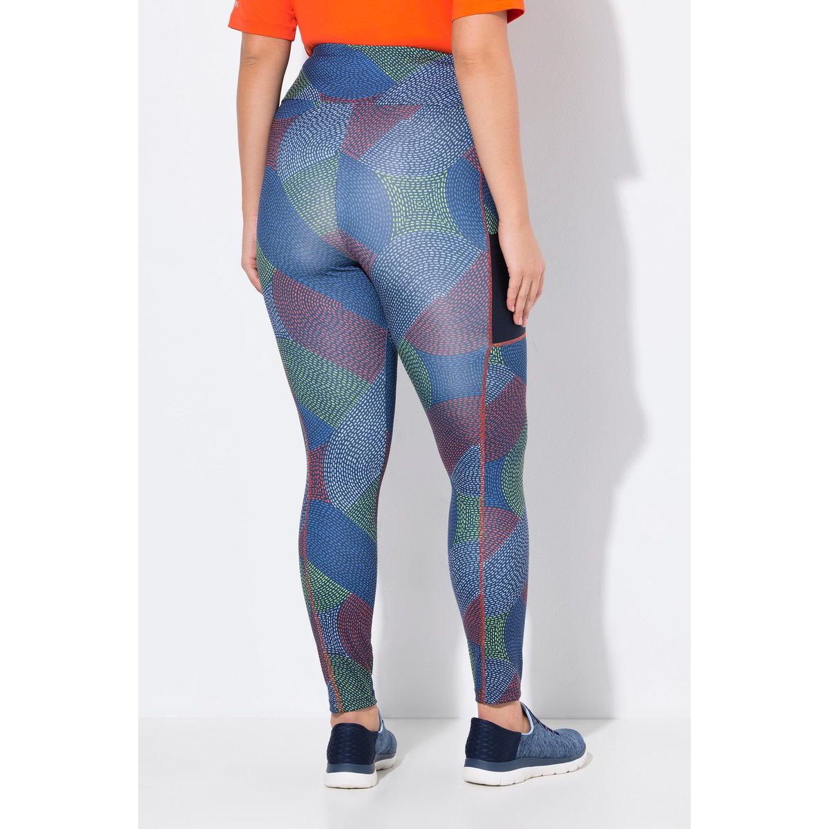 Legging technique aspect « tressé ». Poche marine, ULLA POPKEN