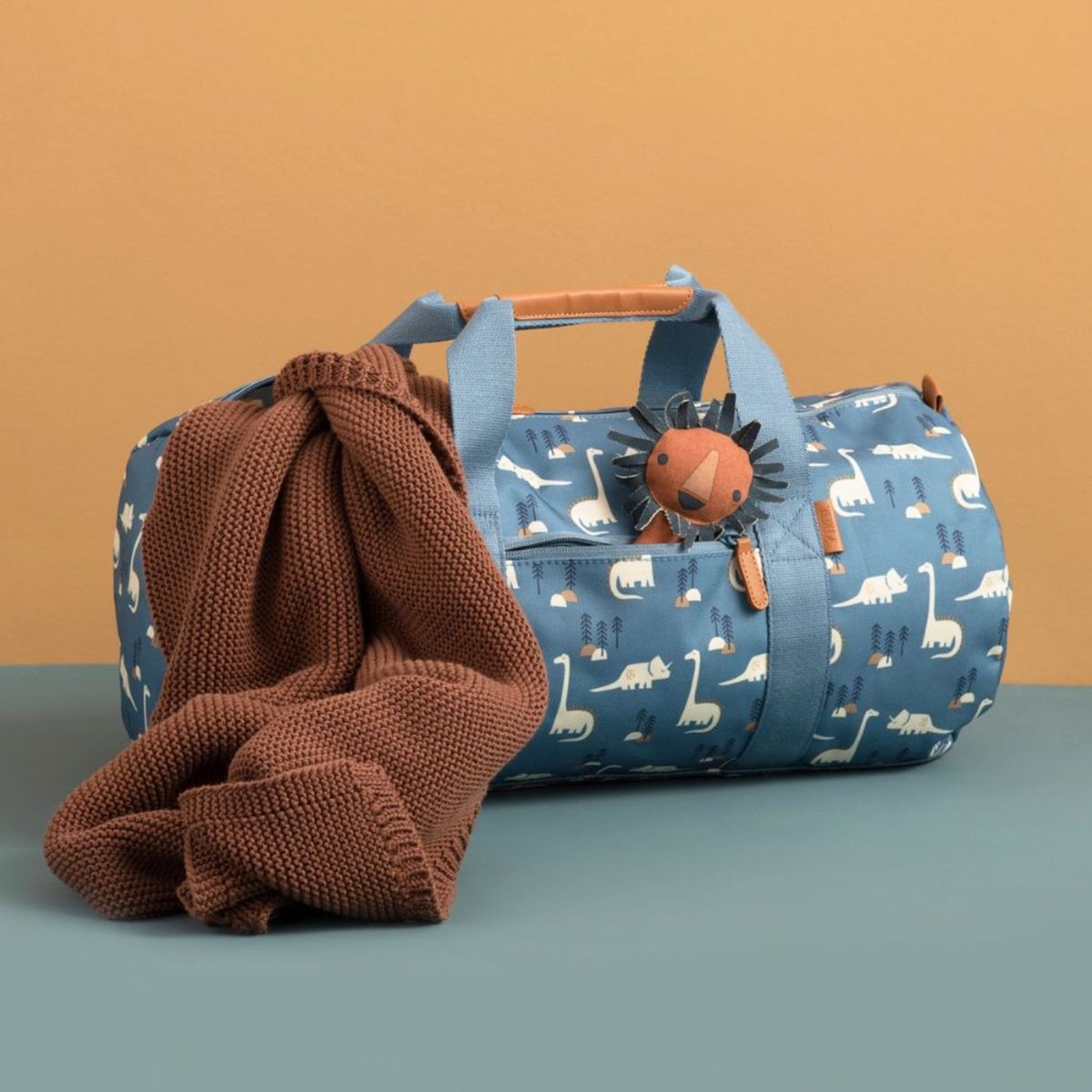 Sac week-end bleu, beige, marron, FRESK