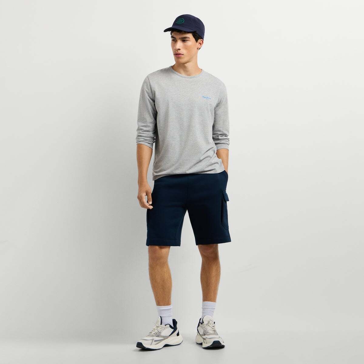 T-Shirt Manches Longues Coupe Slim gris chine, PEPE JEANS